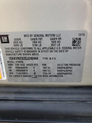 1GKKVNED2GJ249444 - 2016 GMC ACADIA SLE GOLD photo 13