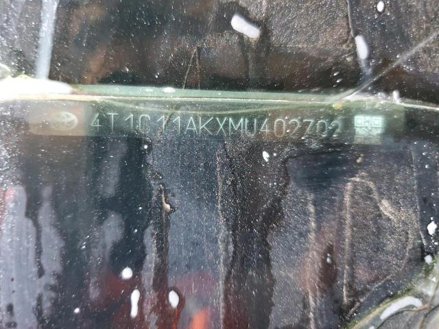 4T1C11AKXMU402702 - 2021 TOYOTA CAMRY LE SILVER photo 12