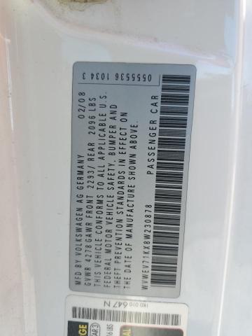 WVWEV71KX8W230878 - 2008 VOLKSWAGEN GTI 白色 照片 12