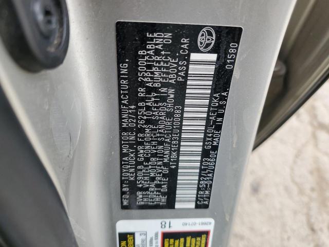 4T1BK1EB3EU100883 - 2014 TOYOTA AVALON BASE 米色 照片 12