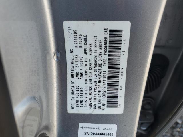 1HGCR2F57HA110164 - 2017 HONDA ACCORD SPORT 银色 照片 12