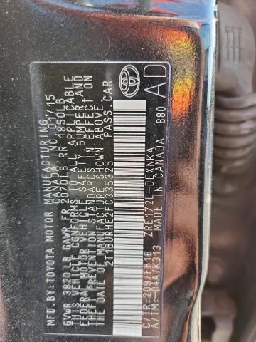 2T1BURHE2FC335325 - 2015 TOYOTA COROLLA L შავი ფოტო 12