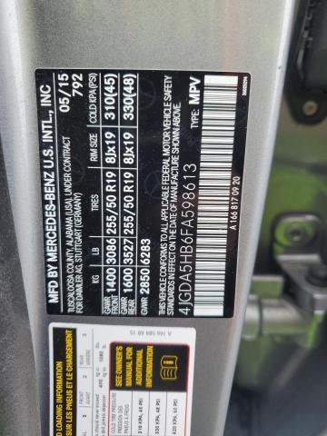 4JGDA5HB6FA598613 - 2015 MERCEDES-BENZ ML 350 4MATIC SILVER photo 12