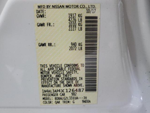 1N4AL3AP4JC126487 - 2018 NISSAN ALTIMA 2.5 WHITE photo 13