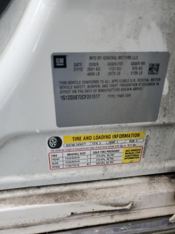 1G1ZG5E72CF261517 - 2012 CHEVROLET MALIBU LTZ WHITE photo 12