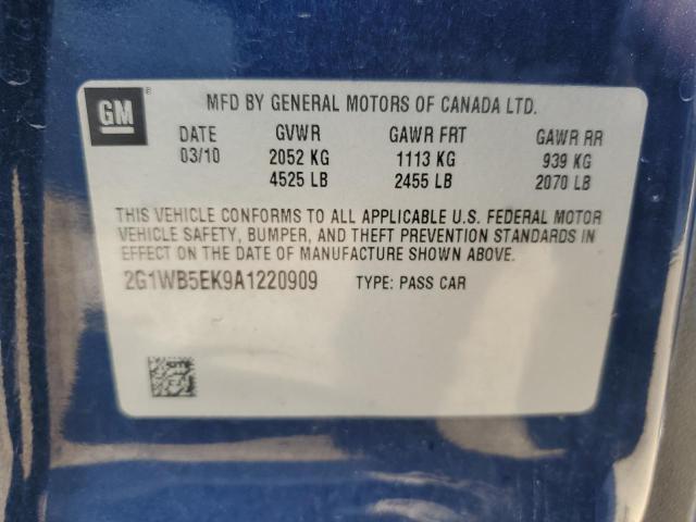 2G1WB5EK9A1220909 - 2010 CHEVROLET IMPALA LT 蓝色 照片 12