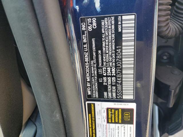 55SWF4KB7FU078041 - 2015 MERCEDES-BENZ C 300 4MATIC BLACK photo 12