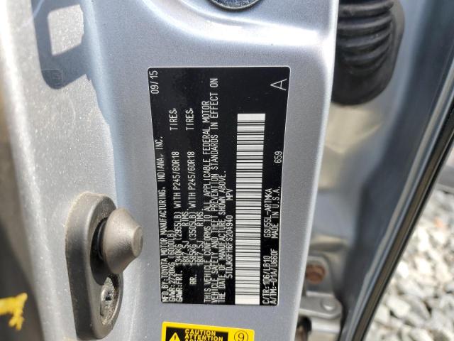 5TDJKRFH6FS204940 - 2015 TOYOTA HIGHLANDER XLE SILVER photo 13