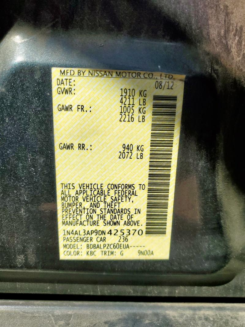 1N4AL3AP9DN425370 - 2013 NISSAN ALTIMA 2.5 灰色 照片 12