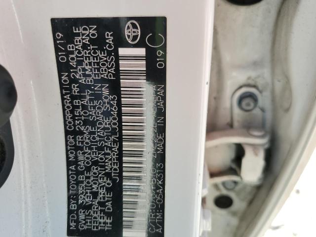 JTDEPRAE7LJ004643 - 2020 TOYOTA COROLLA LE Ақ фото 13