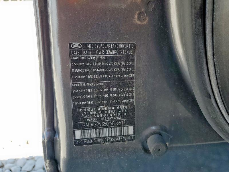 SALAG2V65GA835517 - 2016 LAND ROVER LR4 HSE 石墨色 照片 12