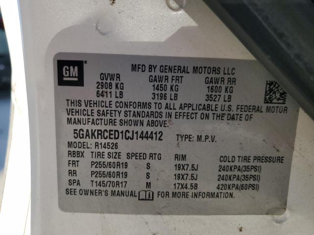 5GAKRCED1CJ144412 - 2012 BUICK ENCLAVE 米色 照片 13