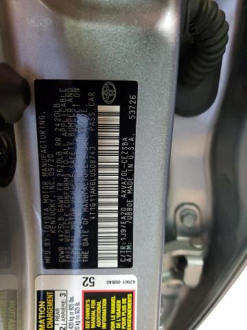 4T1G11AK6LU508743 - 2020 TOYOTA CAMRY SE SILVER photo 23