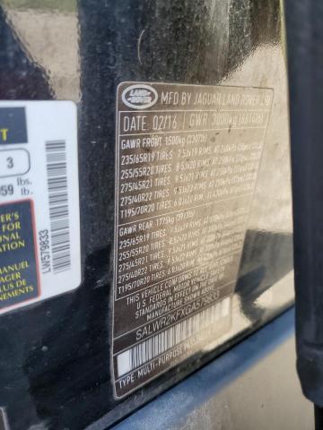 SALWR2KFXGA579833 - 2016 LAND ROVER RANGE ROVE HSE BLACK photo 13