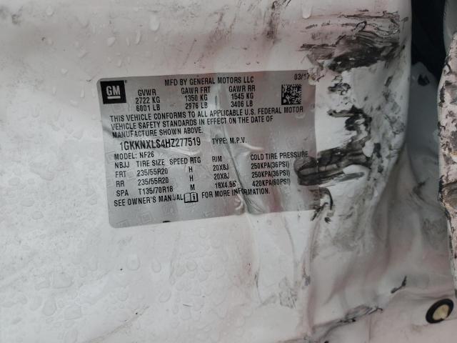 1GKKNXLS4HZ277519 - 2017 GMC ACADIA DENALI WHITE photo 12