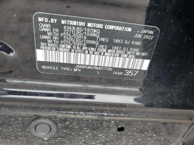 JA4APUAU7NU017185 - 2022 MITSUBISHI OUTLANDER ES BLACK photo 13