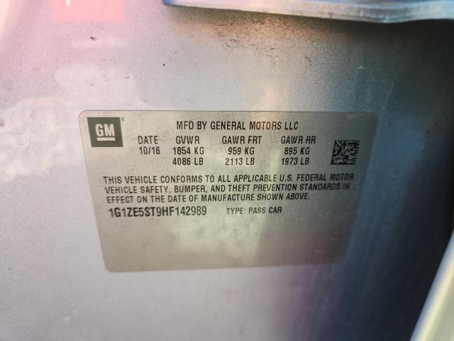 1G1ZE5ST9HF142989 - 2017 CHEVROLET MALIBU LT SILVER photo 12