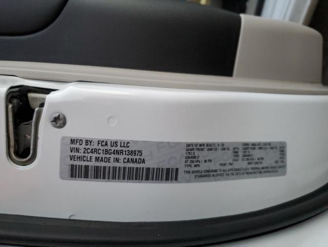 2C4RC1BG4NR138975 - 2022 CHRYSLER PACIFICA TOURING L WHITE photo 13