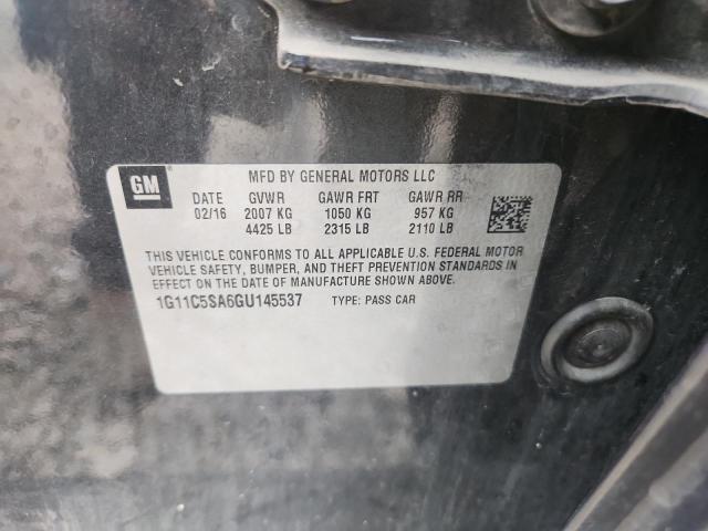 1G11C5SA6GU145537 - 2016 CHEVROLET MALIBU LIM LT შავი ფოტო 12