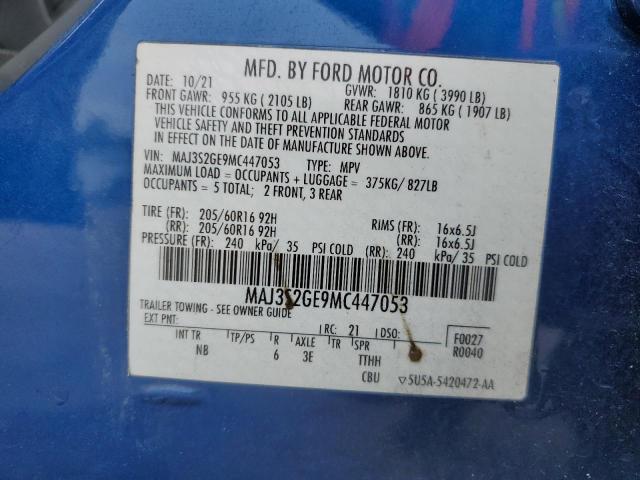 MAJ3S2GE9MC447053 - 2021 FORD ECOSPORT SE 蓝色 照片 13