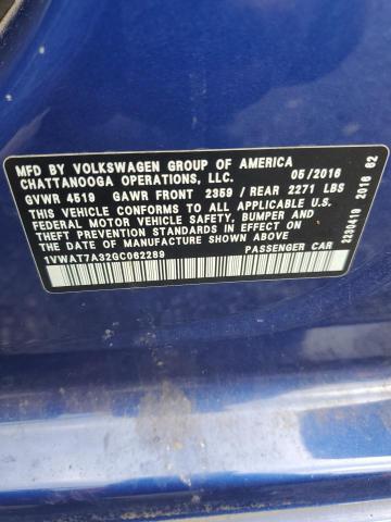 1VWAT7A32GC062289 - 2016 VOLKSWAGEN PASSAT S Mavi foto 12
