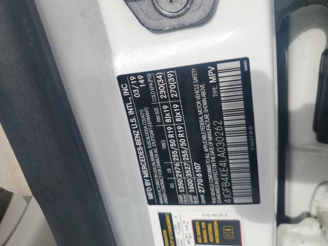 4JGFB4KE4LA030262 - 2020 MERCEDES-BENZ GLE 350 4MATIC WHITE photo 13