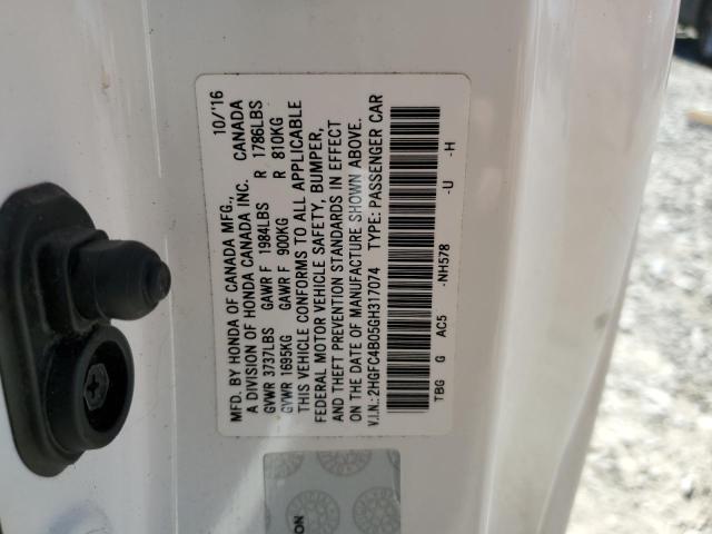 2HGFC4B05GH317074 - 2016 HONDA CIVIC LX 白色 照片 13