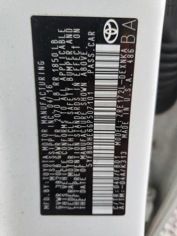 5YFBURHE6GP507101 - 2016 TOYOTA COROLLA L WHITE photo 12