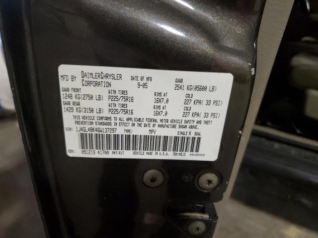 1J4GL48K46W137297 - 2006 JEEP LIBERTY SPORT GRAY photo 13