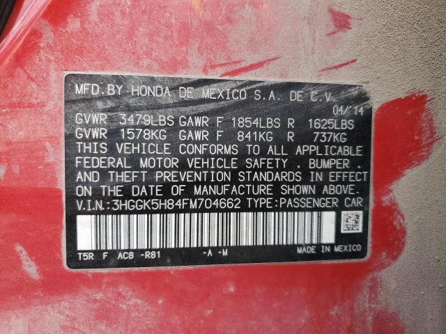 3HGGK5H84FM704662 - 2015 HONDA FIT EX 红色 照片 12