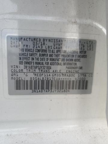 3N1AB7AP3JY321804 - 2018 NISSAN SENTRA S 白色 照片 12