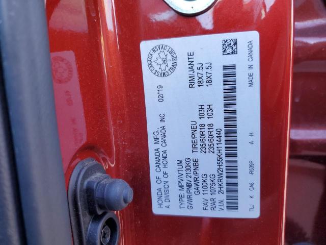 2HKRW2H55KH114440 - 2019 HONDA CR-V EX RED photo 13