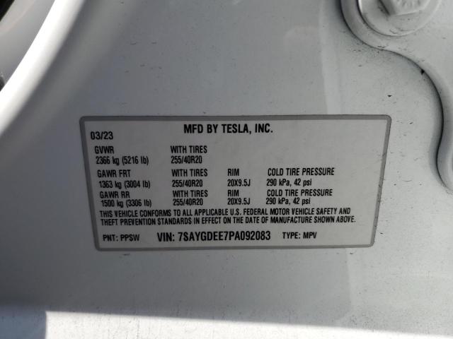 7SAYGDEE7PA092083 - 2023 TESLA MODEL Y Ağ foto 12