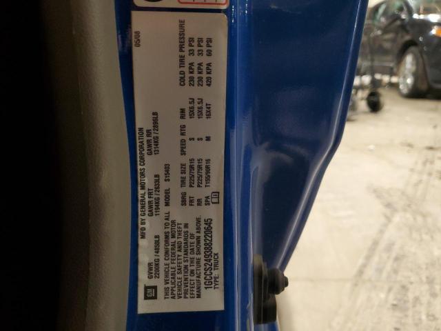 1GCCS249388220645 - 2008 CHEVROLET COLORADO LS BLUE photo 12