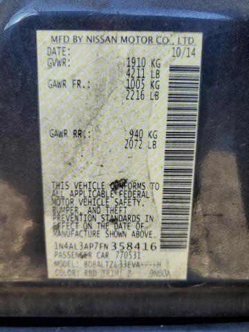 1N4AL3AP7FN358416 - 2015 NISSAN ALTIMA 2.5 CHARCOAL photo 12