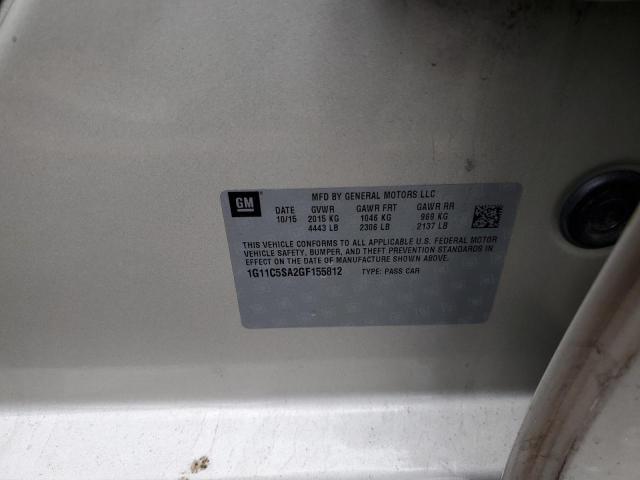 1G11C5SA2GF155812 - 2016 CHEVROLET MALIBU LIM LT 棕色 照片 12