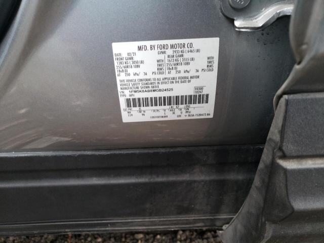 1FM5K8AB8MGB24525 - 2021 FORD EXPLORER POLICE INTERCEPTOR 银色 照片 13