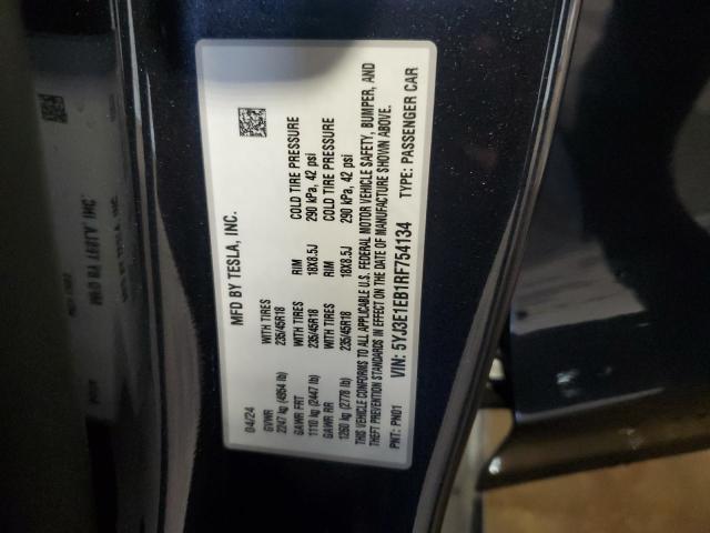 5YJ3E1EB1RF754134 - 2024 TESLA MODEL 3 Сұр фото 12