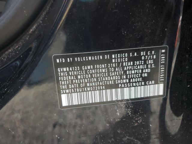 3VWE57BU1KM072094 - 2019 VOLKSWAGEN JETTA SEL 黑色 照片 13