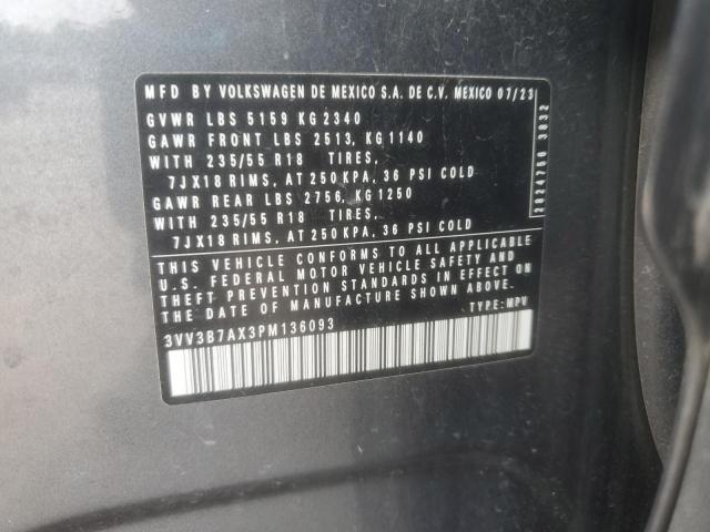 3VV3B7AX3PM136093 - 2023 VOLKSWAGEN TIGUAN SE GRAY photo 13