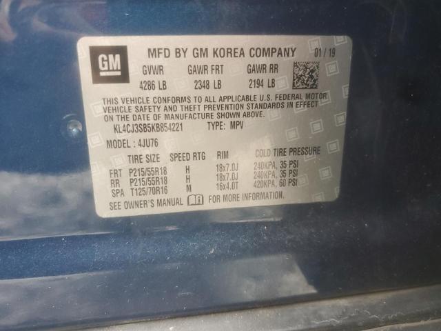 KL4CJ3SB5KB854221 - 2019 BUICK ENCORE BLUE photo 13