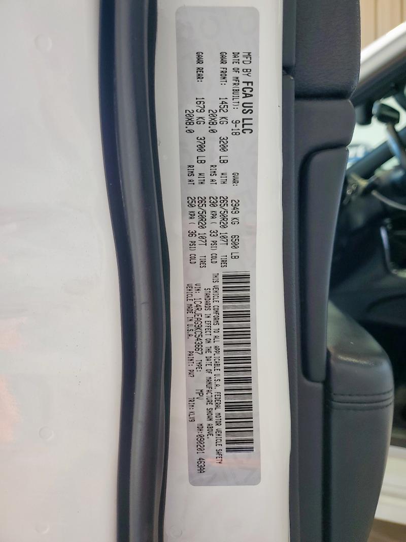 1C4RJEAG9KC543667 - 2019 JEEP GRAND CHEROKEE LAREDO Білий фото 13