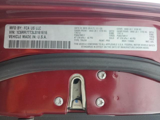 1C6RR7TT3LS161616 - 2020 RAM 1500 CLASS SLT Каштановый фото 12