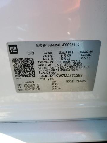 5GAERDKW7MJ231399 - 2021 BUICK ENCLAVE AVENIR თეთრი ფოტო 13