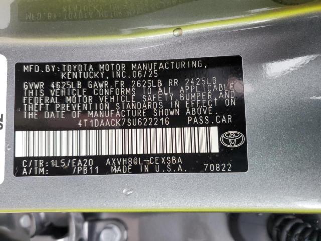 4T1DAACK7SU622216 - 2025 TOYOTA CAMRY XSE 石墨色 照片 12