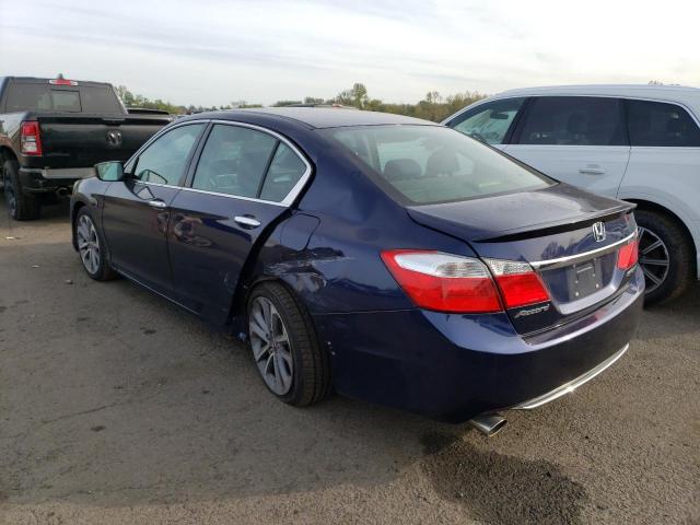 1HGCR2F53EA052341 - 2014 HONDA ACCORD SPORT BLUE photo 2