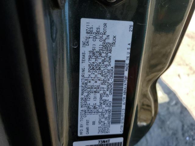 5TFUU4EN8BX021643 - 2011 TOYOTA TACOMA ACCESS CAB 绿色 照片 12