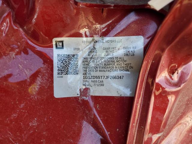 1G1ZD5ST7JF266347 - 2018 CHEVROLET MALIBU LT Красный фото 12