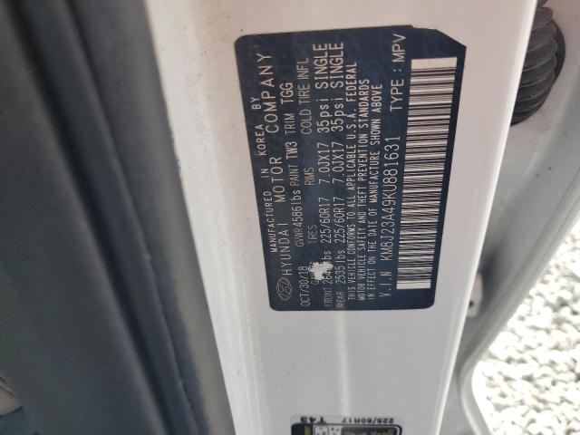 KM8J23A49KU881631 - 2019 HYUNDAI TUCSON SE 白色 照片 13