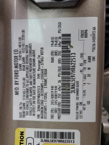 3LN6L5E97HR622513 - 2017 LINCOLN MKZ RESERVE 米色 照片 13